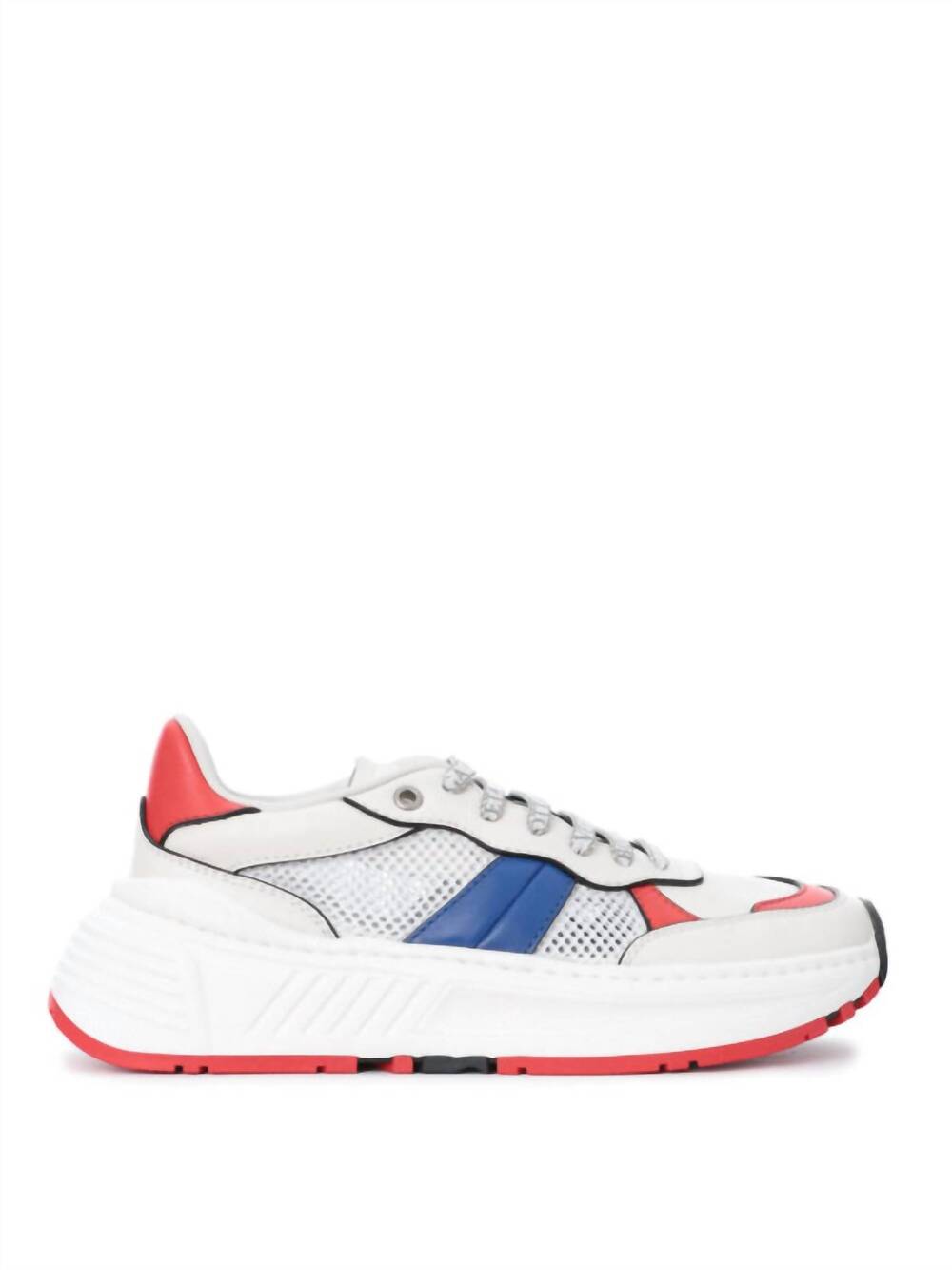 NEW BOTTEGA VENETA unisex - speedster athletic sneakers in white/red/blue